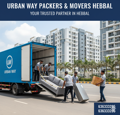 Professional packers and movers team working in Hebbal