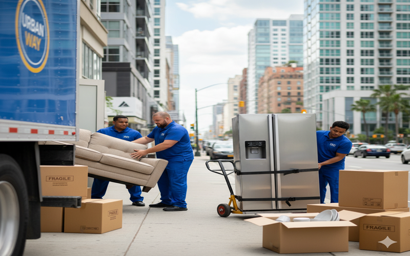 Professional packers and movers team working in Whitefield